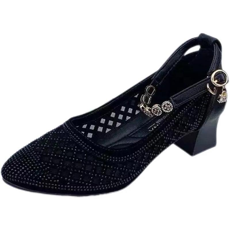 Sandalen Damen Sommermode Oberbekleidung Hohllöcher Schuhe Damen Damen Netzschuhe Atmungsaktive Einzelschuhe Damen Rutschfeste Mutterschuhe 36 schwarz