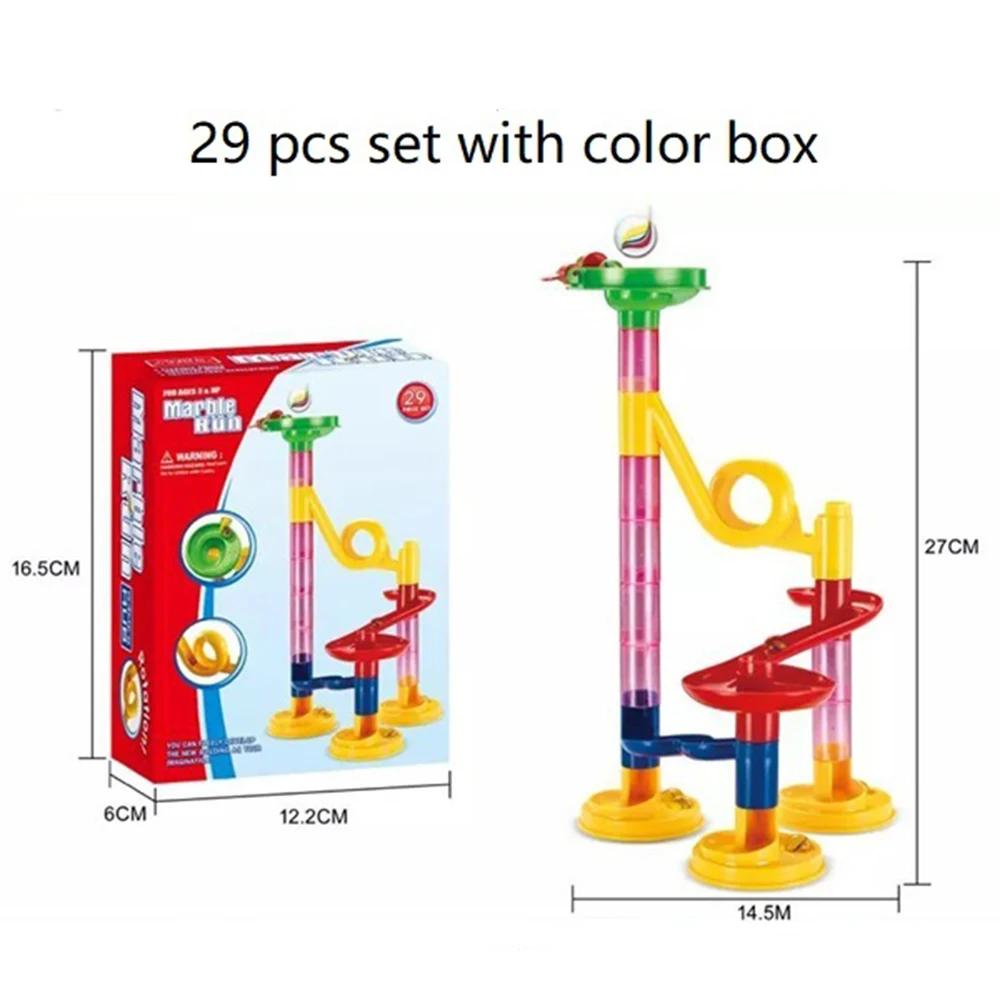 Laufsteg 29 Stück Labyrinthbälle Bahn Bausteine Spielzeug Labyrinth Rollkugel Pädagogisches Spielzeug Trichter Rutsche Steine für Kinder Kinder white