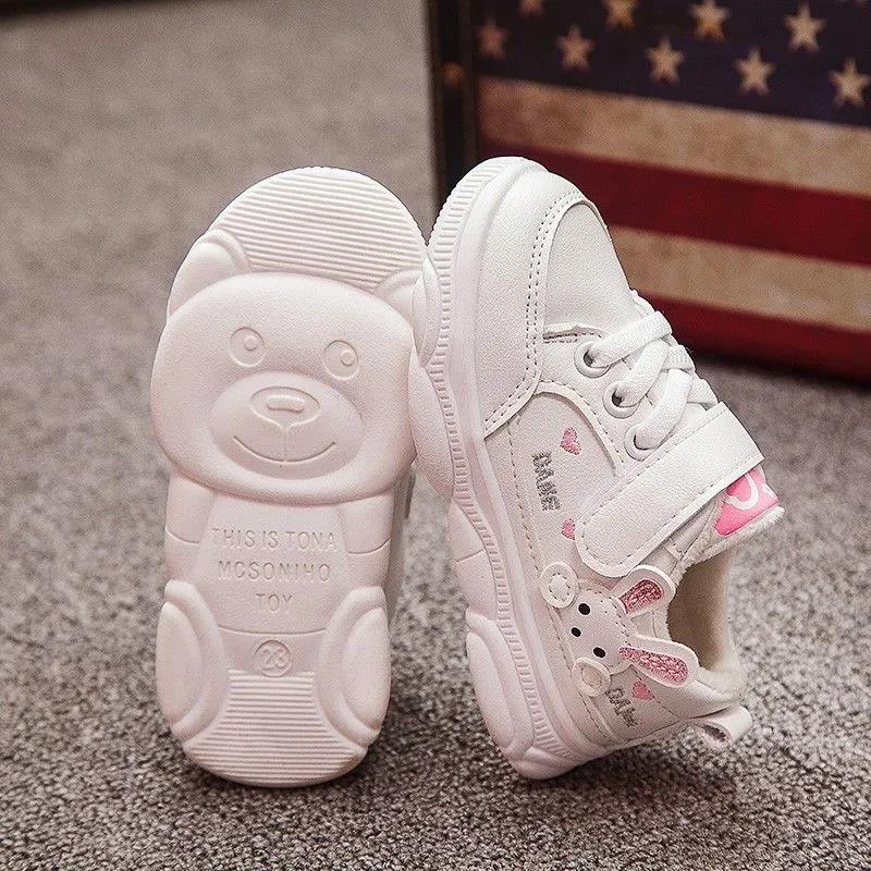 Baby Sport Schuhe 1-5-jahr-alte Mädchen Net Rot Bär Schuhe Frühling und Herbst Einzelnen Schuhe Kleine und mittlere Schuhe 21 rosa
