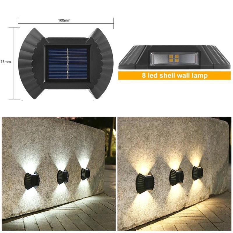 1Pcs Outdoor Solar Lampe LED Solar Licht Wall Street Licht Lampe Solar Powered Sonnenlicht 8 LED Lampe Garten Dekorative LM weiß