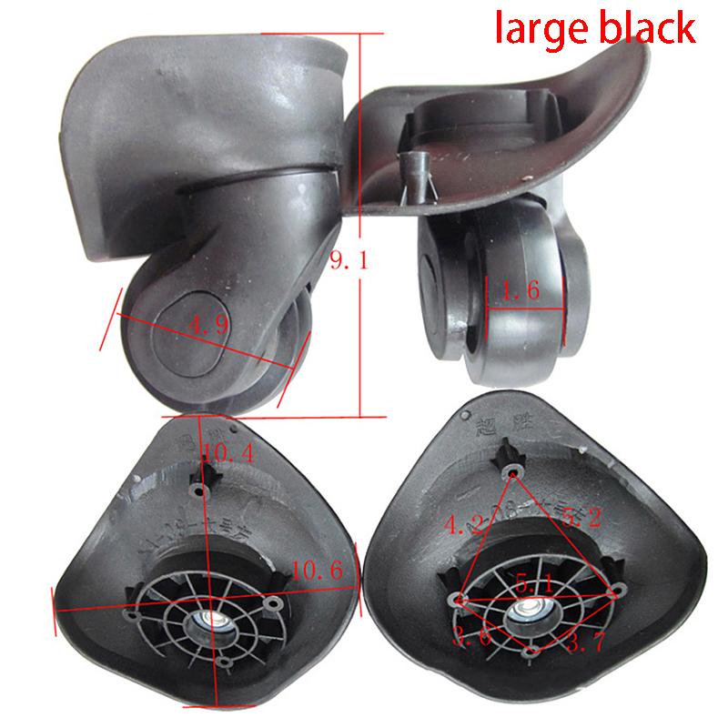 1 Paar A08 Koffer Gepäck Ersatzrollen Schwenkbar Leise Doppelrollen Räder Für Reisekoffer 1（large black）