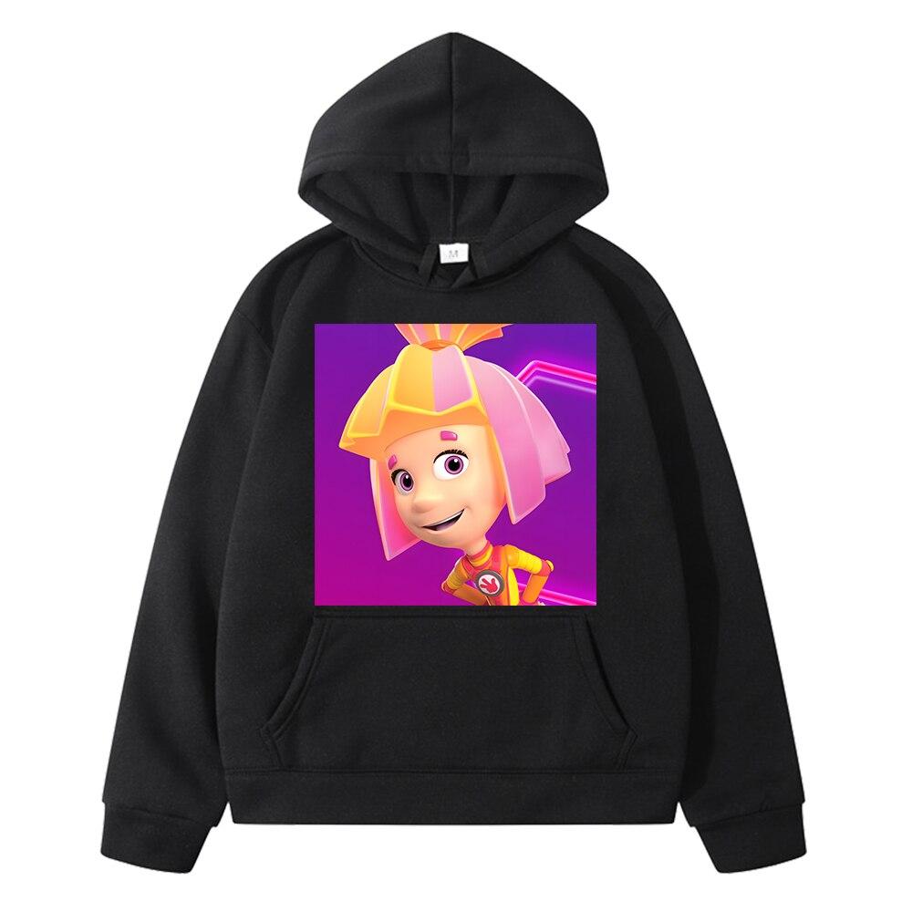 Die Fixies Hoodies Kinderkleidung Fleece Sweatshirt Mädchen Jungen Kleidung y2k Sudadera Herbst Anime Hoodie Pullover Kinderkleidung 130 schwarz