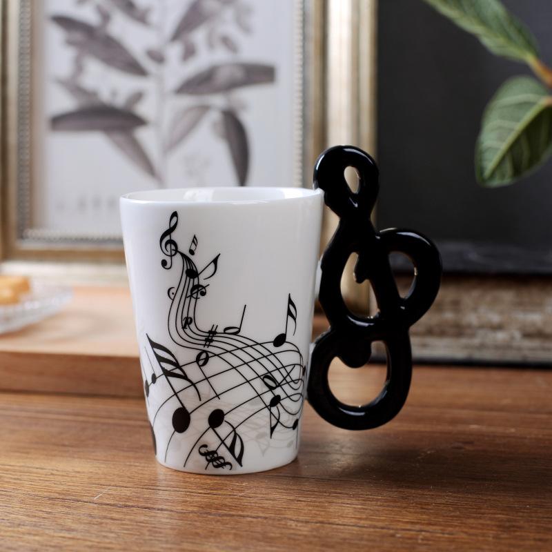 Kreative Musik Violine Stil Gitarre Keramik Tasse Kaffee Tee Milch Tassen mit Griff Kaffeetasse Geschenke Note