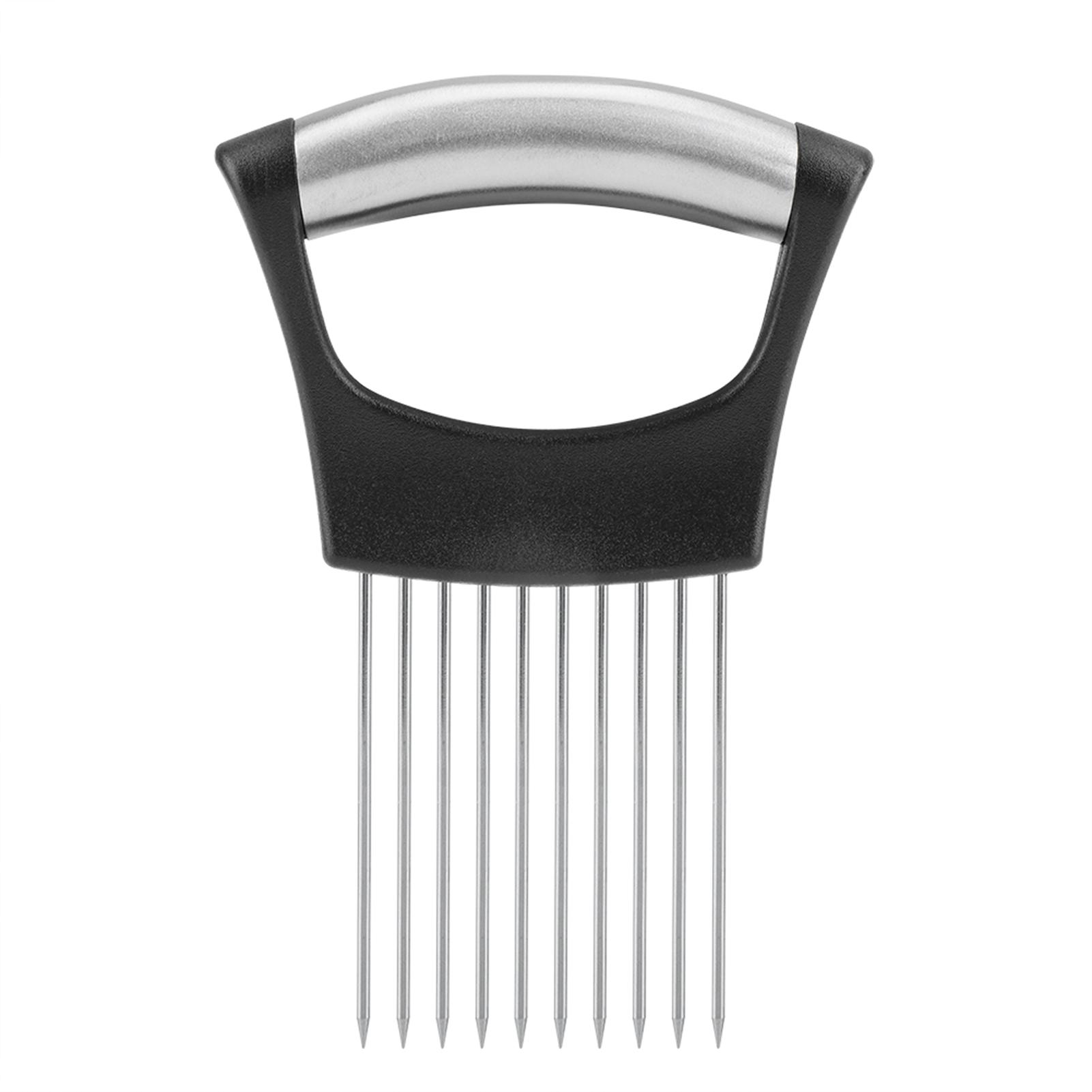Edelstahl Zwiebel Halter Obst Gemüse Fleisch Cutter Slicer Peeler Chopper mit 10 Zinken