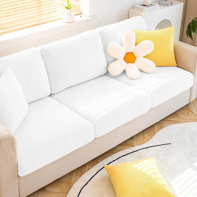 Neue Jacquard Sofa Sitzbezüge Stretch Sofa Abdeckung Für Wohnzimmer Moderne Sofa Kissen Abdeckungen Plaid Sofas Abdeckungen Für Home hotel KB (60-90cm) weiß
