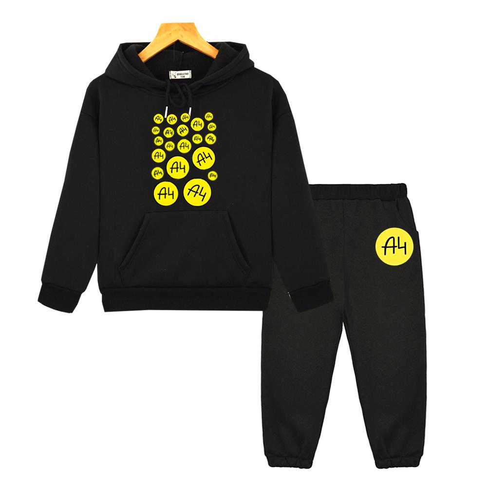 Vlad Paper A4 Anime Hoodie Herbst Sweatshirt Unisex Jungen Mädchen Kleidung Merch A4 Kapuzensets Pullover Jacke Kinder Boutique Kleidung 140 schwarz