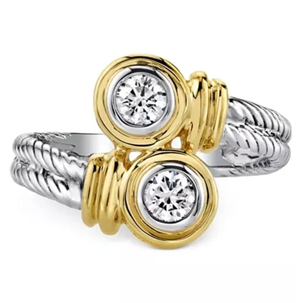 Huitan Neuankunft Verflochtener Ring mit Reißverschluss-Designband Vielseitiger Damen-Fingerring Stilvolle Verlobungsringe Damenschmuck 9 beige