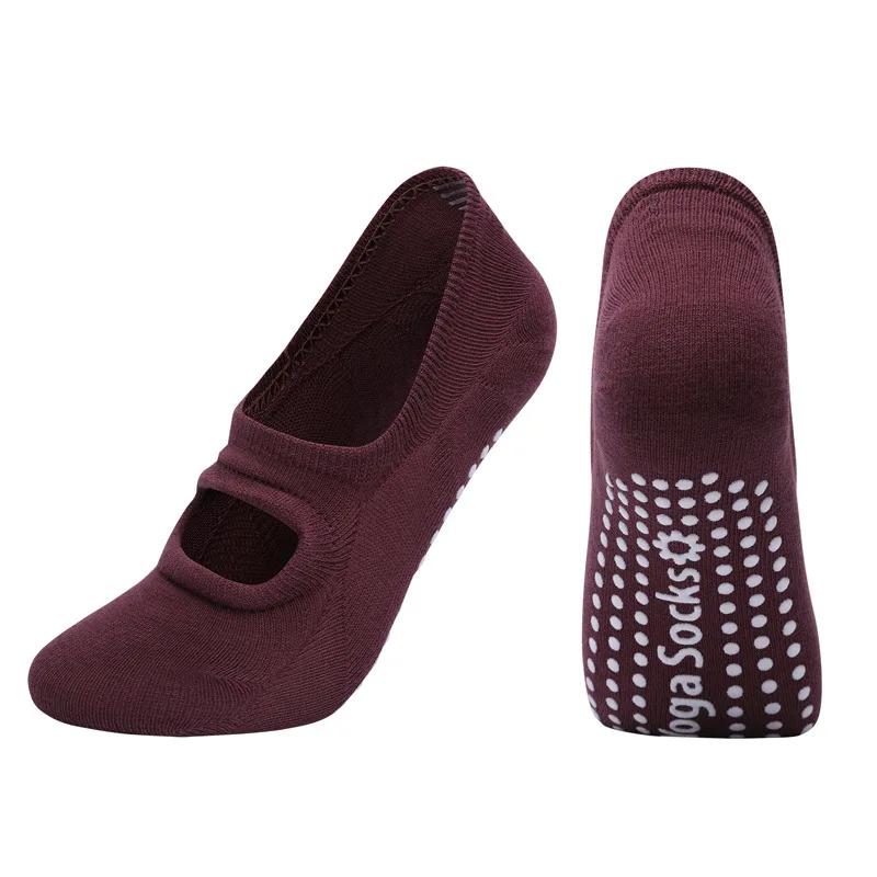 Yoga Socken Rückenfrei Atmungsaktive Baumwolle Boden Gym Fitness Tanzsport Socken Frauen Einfarbig Silikon Rutschfeste Pilates Socken Sox EUR 35-40