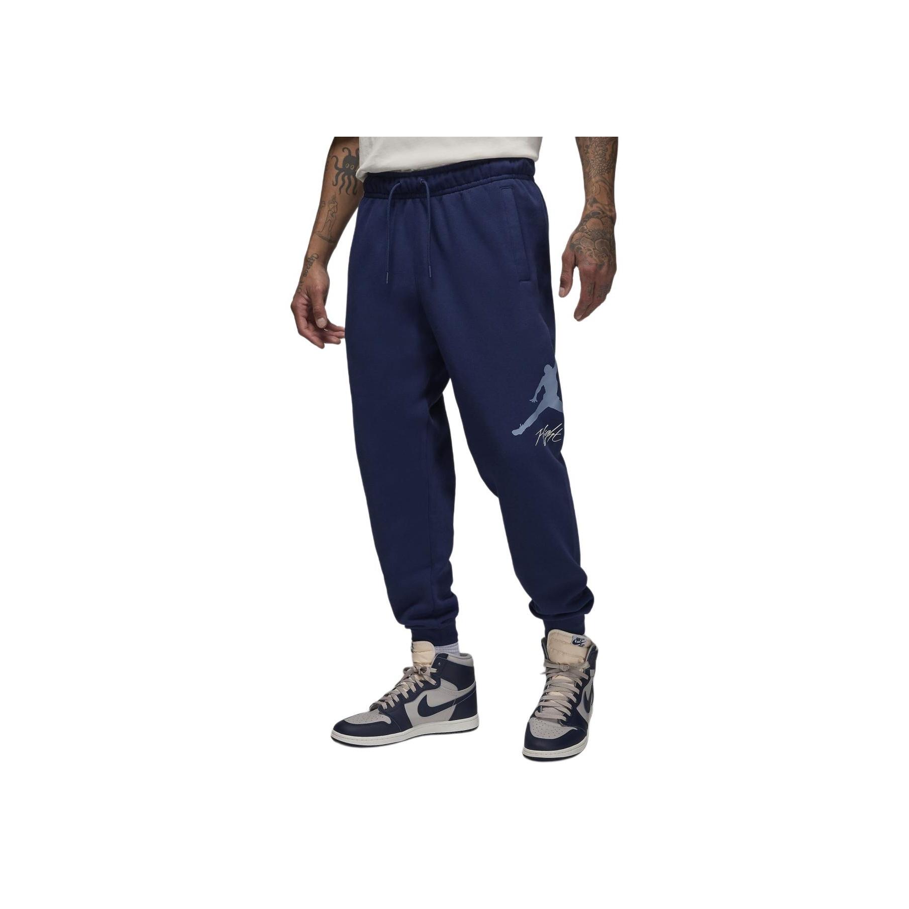 Jordan Essentials Baseline Logo Print Fleece Jogginghose mit Kordelzug und Bündchen Herren Jogginghose Mitternachtsblau FD7345-410 M