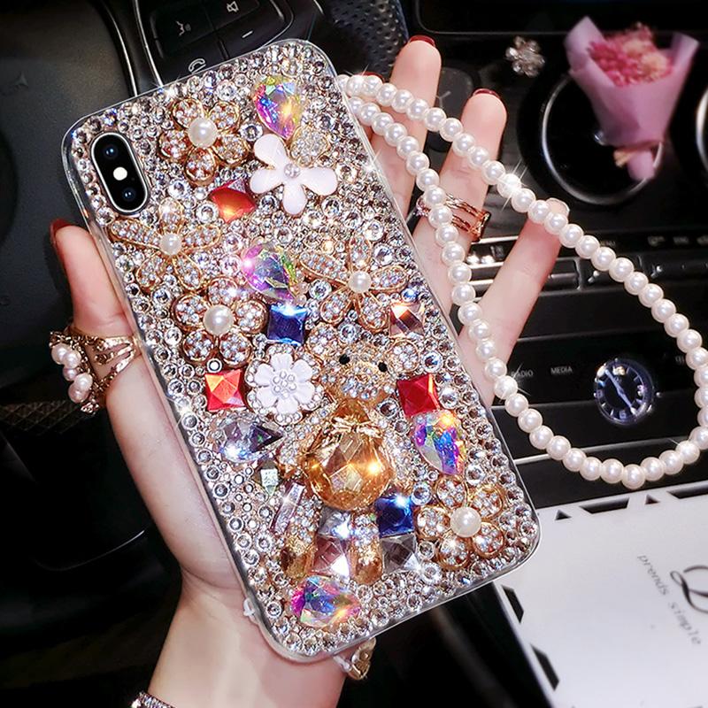 Bling Jeweled Strass Kristall Diamant Handyhülle für Samsung S22 S21 S20 S10 S9 plus A12 A22 A32 A52 A72 A50 A70/iphone 14 13 11 12 pro max/Redmi samsung S21 gold