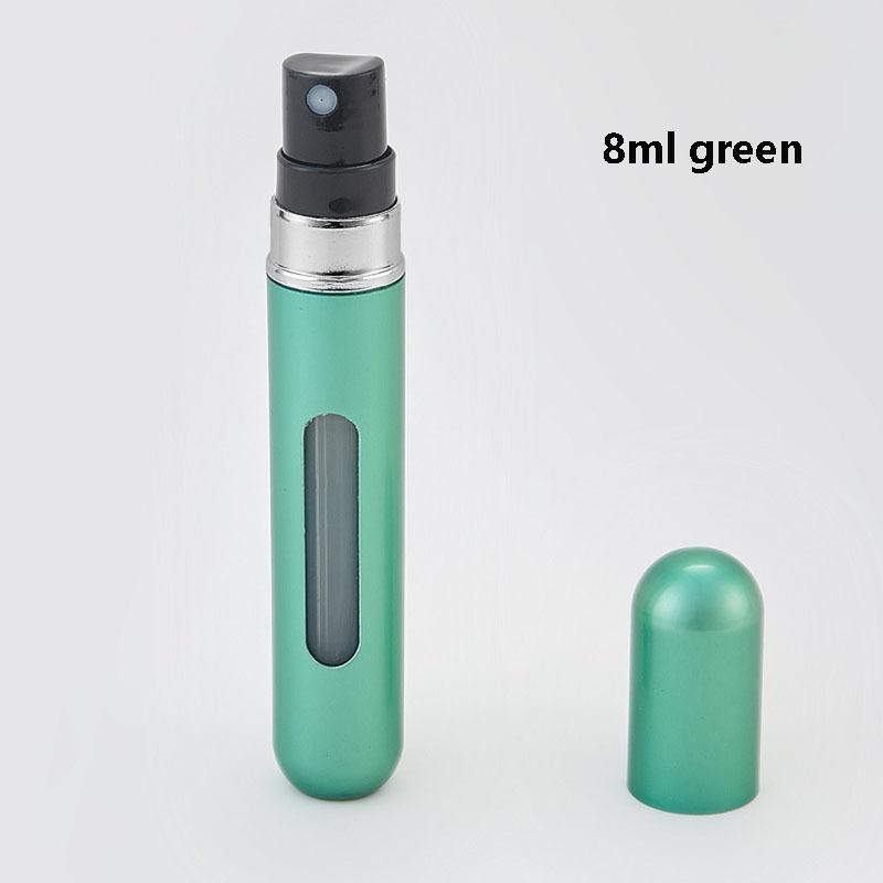 5/8 ml Parfüm-Sprühflasche, für Reisen, tragbar, nachfüllbar, Parfüm-Zerstäuber, leere kosmetische Parfüm-Flasche 8ml grün