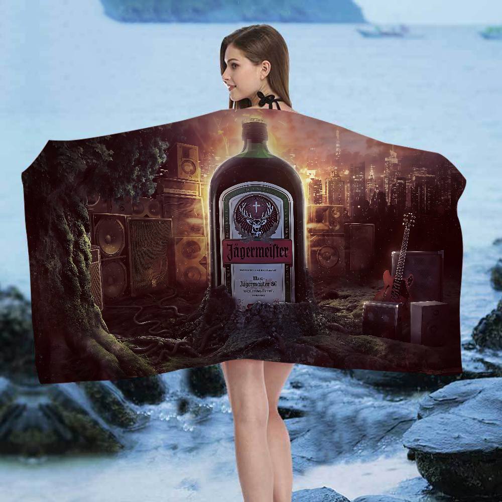 Jägermeister Logo Badetuch Mikrofaser Weich Wasserabsorbierend Atmungsaktiv Für Mädchen Kinder Dekorativ Cartoon Strandtuch W45*H90(CM)