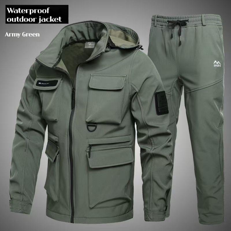 Luxuriöser Trainingsanzug Herren Herren Sportanzüge Trainingsanzug Sportanzug Mann Kleidung Wasserdicht Winddicht und Warm Assault Suit 180 gray