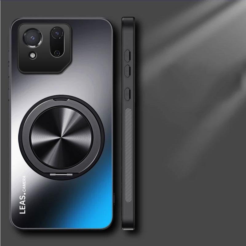 Magnetische Hülle für Asus Rog Phone 9 Pro Telefon 8Pro Rog 7 6 Pro Matt Stoßfeste Bumper Ständer Hartschale für ROG Phone 9Pro 7Pro for Rog Phone 9Pro schwarz