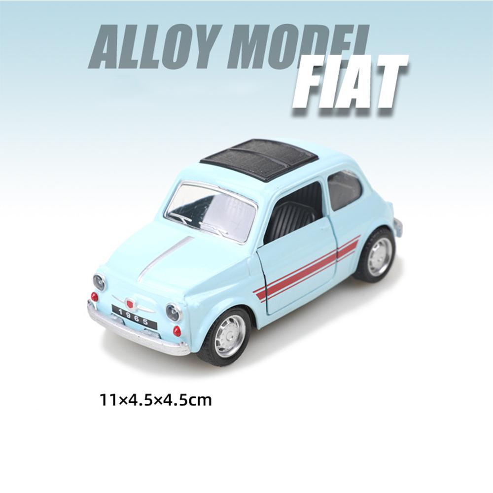 1/36 Legierung Fiat 1965 Mini-Autos, Oldtimer-Modelle, süße Kuchendekorationen, Kinderspielzeugautos, Weihnachtsgeschenke, Tischdekorationen 1/36-Size:11.5*4.5*4.5cm