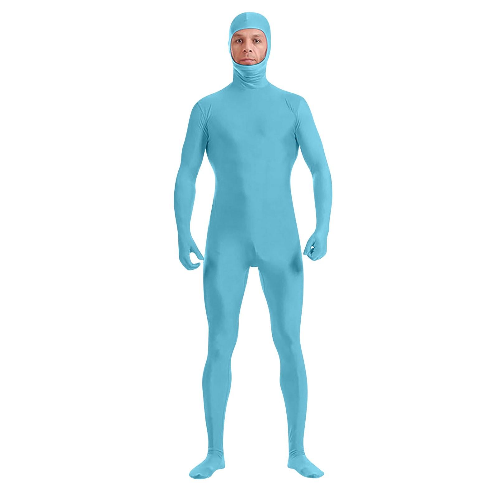 Zentai Anzug Cosplay Turnanzug Ganzkörperbody Green Screen Anzug Halloween Kostüme 190 blau