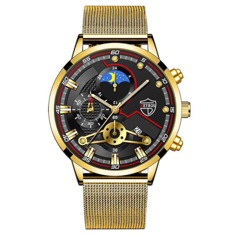 2023 mode Herren Sport Uhren Männer Business Edelstahl Mesh Gürtel Quarz Armbanduhr Mann Casual Top Marke Luxus Uhr Reloj hombre