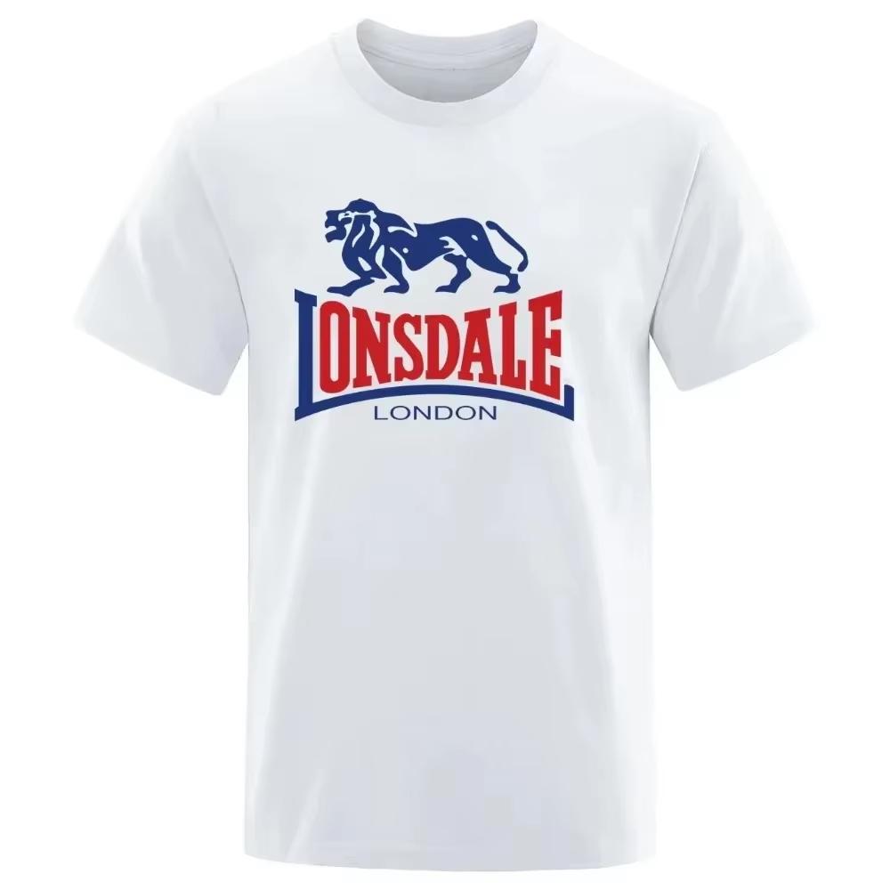 Unisex Kinder T-Shirt Lonsdale Drachen- & Löwen-Print Europäisch Amerikanischer Stil Kurzarm Passform Kinderbekleidung M