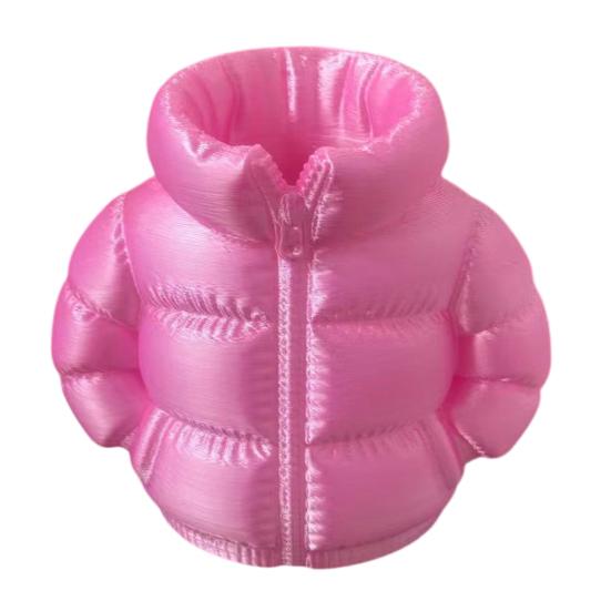Federmäppchen Daunenjacke-Form Großes Fassungsvermögen Aufbewahrungs-Organizer für Make-up-Pinsel Und Schreibwaren rosa