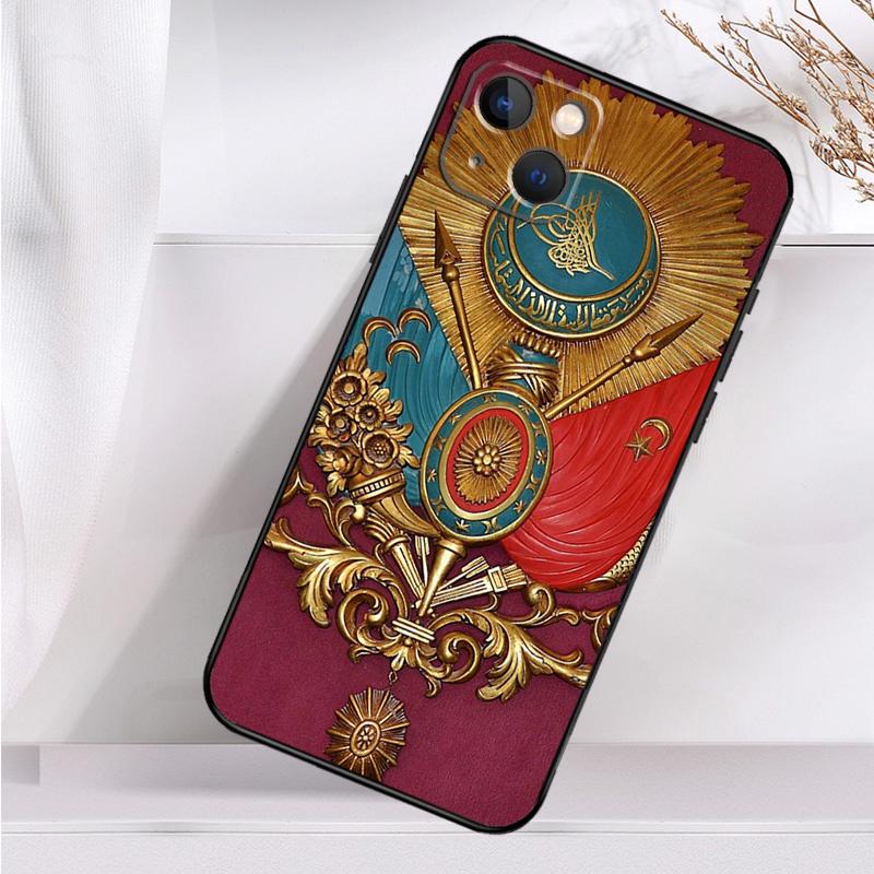 Osmanisches Reich Wappen Hülle für iPhone 14 16 15 Pro Max 11 12 13 Mini 7 8 Plus X XR XS MAX Weiche stoßfeste Hülle iPhone 13