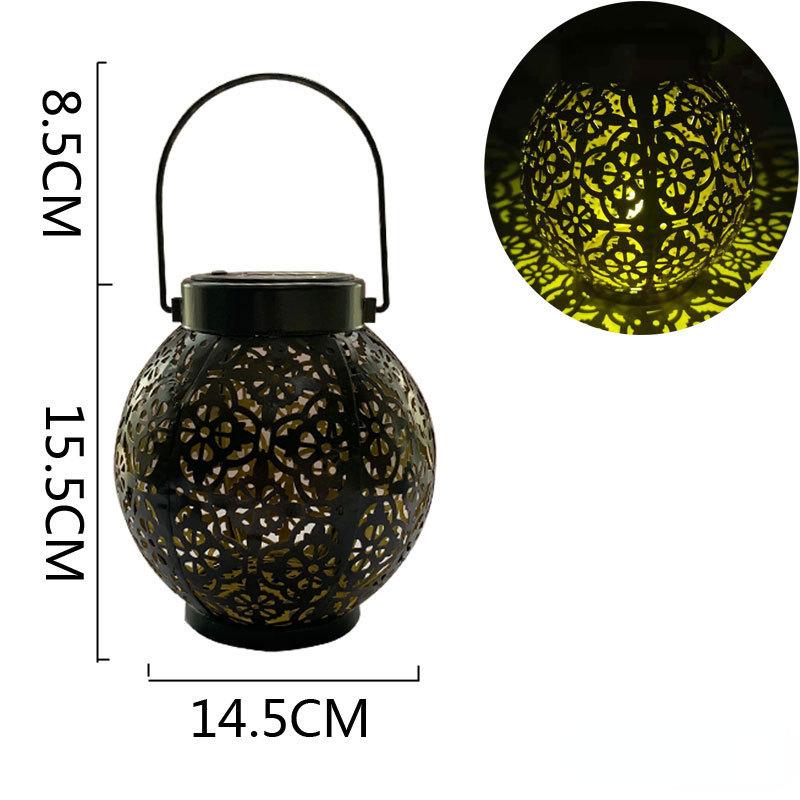 Outdoor Eisen Kunst Solar Licht Camping Rasen Landschaft Licht Dekoration Handheld Laterne Luft Projektion Licht Outdoor Camping Dekoration B