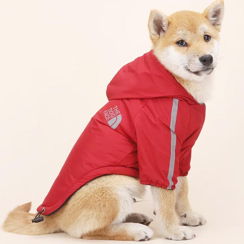 Herbst Winter Haustier Hund wasserdichter Mantel Welpe warme Baumwolljacke das Hundegesicht Hoodie reflektierende Kleidung für Hunde Katzen Kleidung L