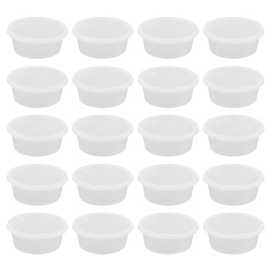 20 Stück Lebensmittel-Aufbewahrungsbox mit luftdichtem Deckel, rund, transparent, lebensmittelecht, BPA-frei, gefrierschrank- und mikrowellengeeignet, für die Zubereitung von Mahlzeiten, Delikatessen, zum Mitnehmen S