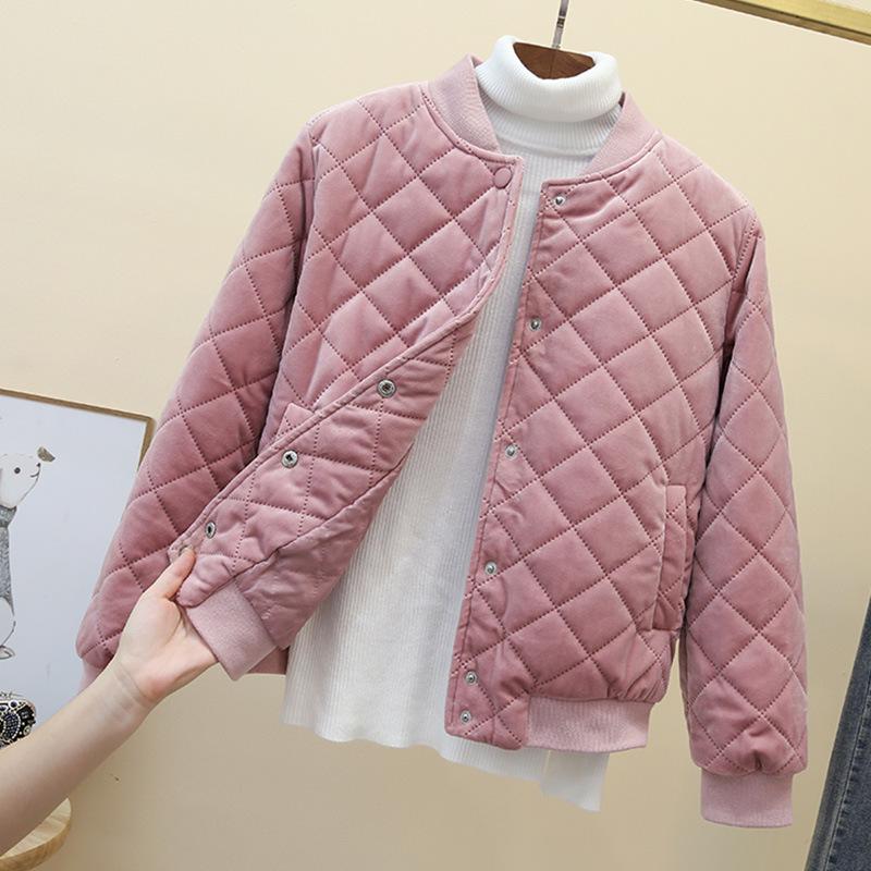 Frauen Jacke Weibliche Bomber Jacke Frauen Basic Mäntel Mantel Gepolsterte Parkas Mode Mantel L rosa