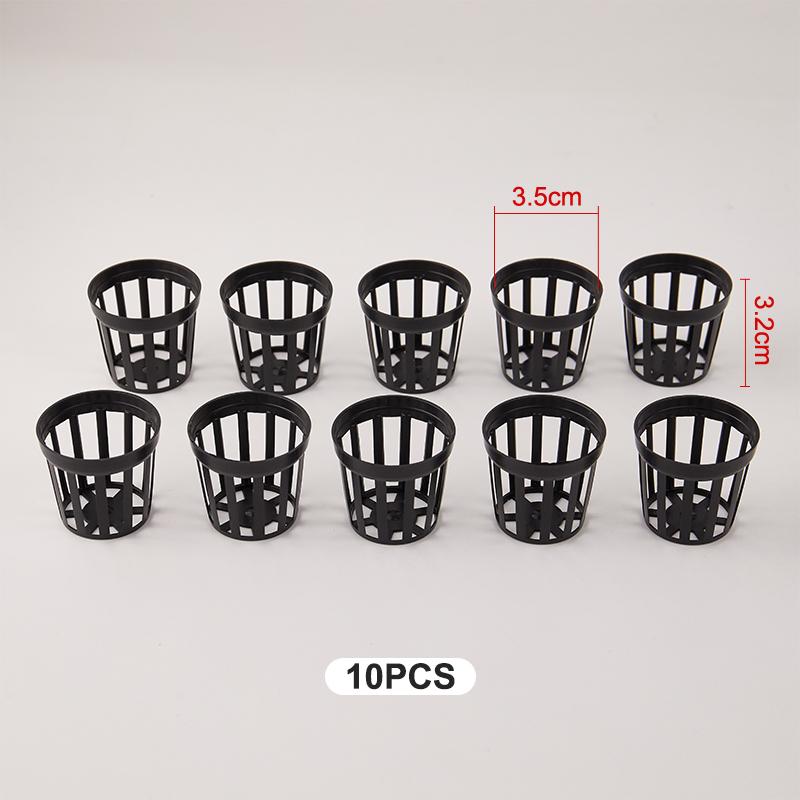 10 Stück Aquarium Blumenkorb Wasserpflanzenbecher Aquarium Wasserpflanzen Anzuchttöpfe Nachhaltig Vielseitig Hydroponik Pflanzbecher 1 black