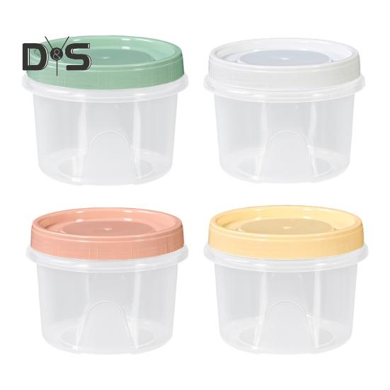 4 Stück Salatdressingbehälter, 500 ml, BPA-frei, Lebensmittelbehälter für Snacks, Gewürze, Soße, wiederverwendbare Soßenbecher für die Lunchbox, Obst, Nüsse, Joghurt 4pcs bunt