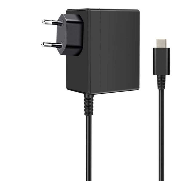 Nintendo Switch-Zubehör, Netzteil-Ladegerät für Nintendo Switch, 15 V-2,6 A, Schnellladung, Kompatibel mit - EU-Steckertyp