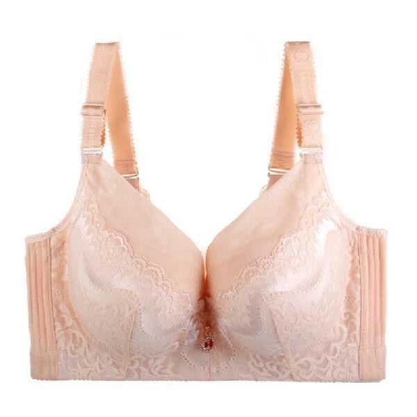 Gepolsterte Push-up-BHs für Damen, Spitzen-BH in Übergröße, mit Zwei-Cup-Bügel-Büstenhalter, CDE-Cup-BHs in Übergröße für Damen 38/85C nude