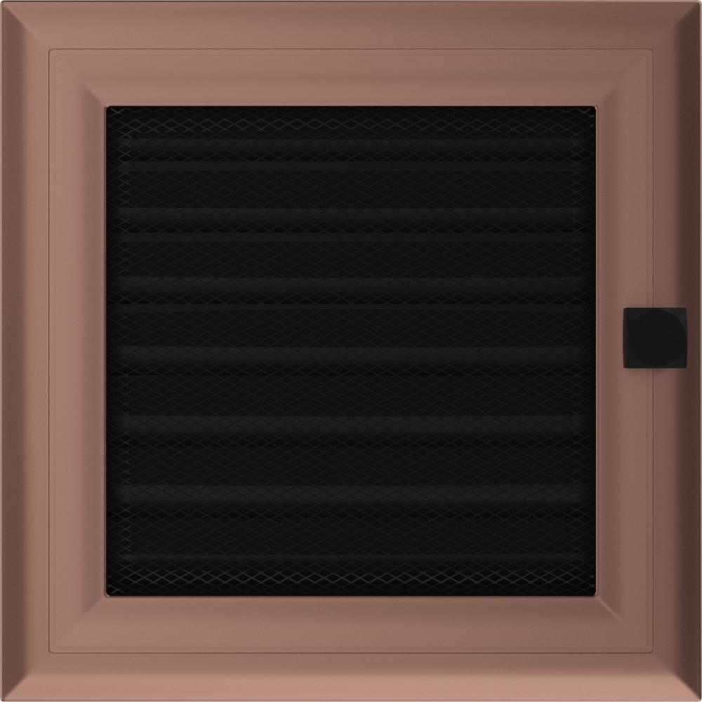 Lüftungsabdeckung Oskar 17x17 Kupfer mit Jalousien Kupfer