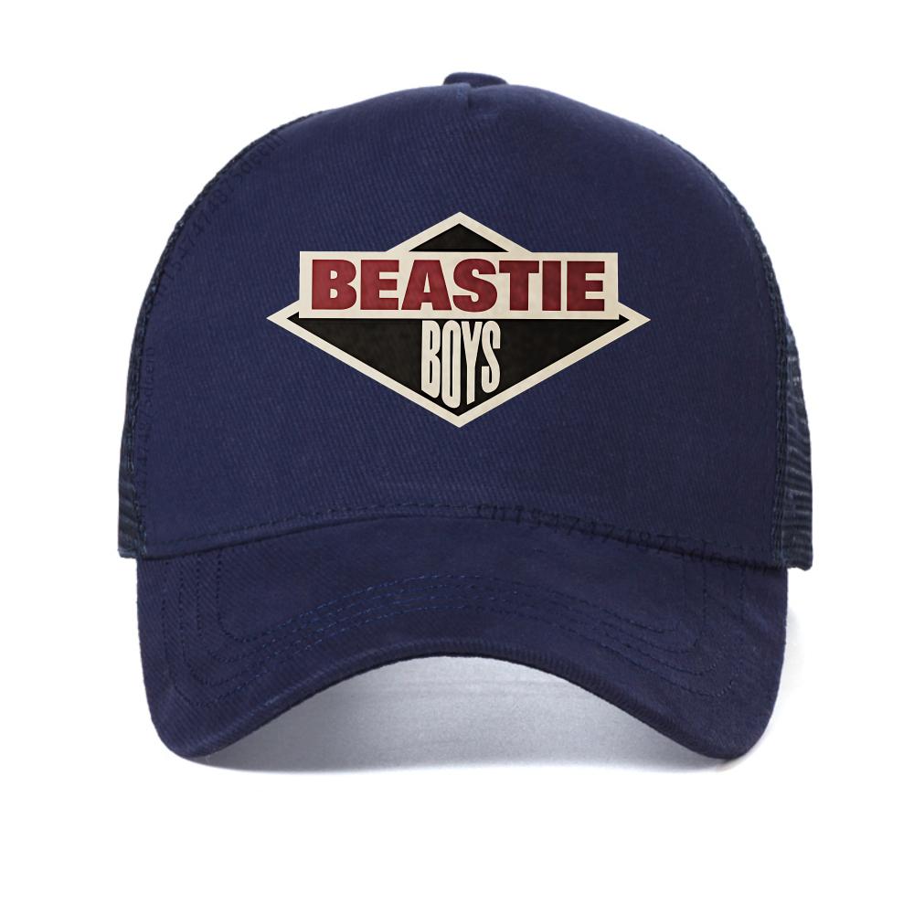 Beastie Boys Vintage Hip Hop Kappe Band Herren Rock Rapper Liebhaber Musik Fan Geschenk Baseballkappen Mode Freizeit Verstellbare Trucker-Kappe Adjustable navy blau