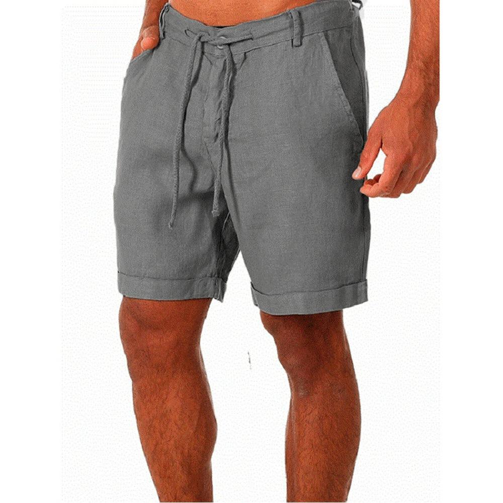 Neue männer Baumwolle Leinen shorts Hosen Männlichen Sommer Atmungs Einfarbig Leinen Hosen Fitness Streetwear S-3XL XXXL graue