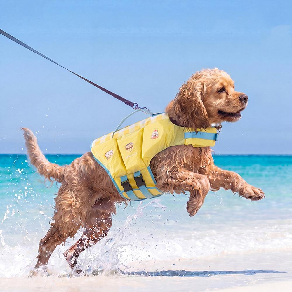 Verstellbare Hunde-Schwimmweste Atmungsaktive Hunde-Rettungsweste Sicherheit Haustier-Schwimmweste Strand XS gelb