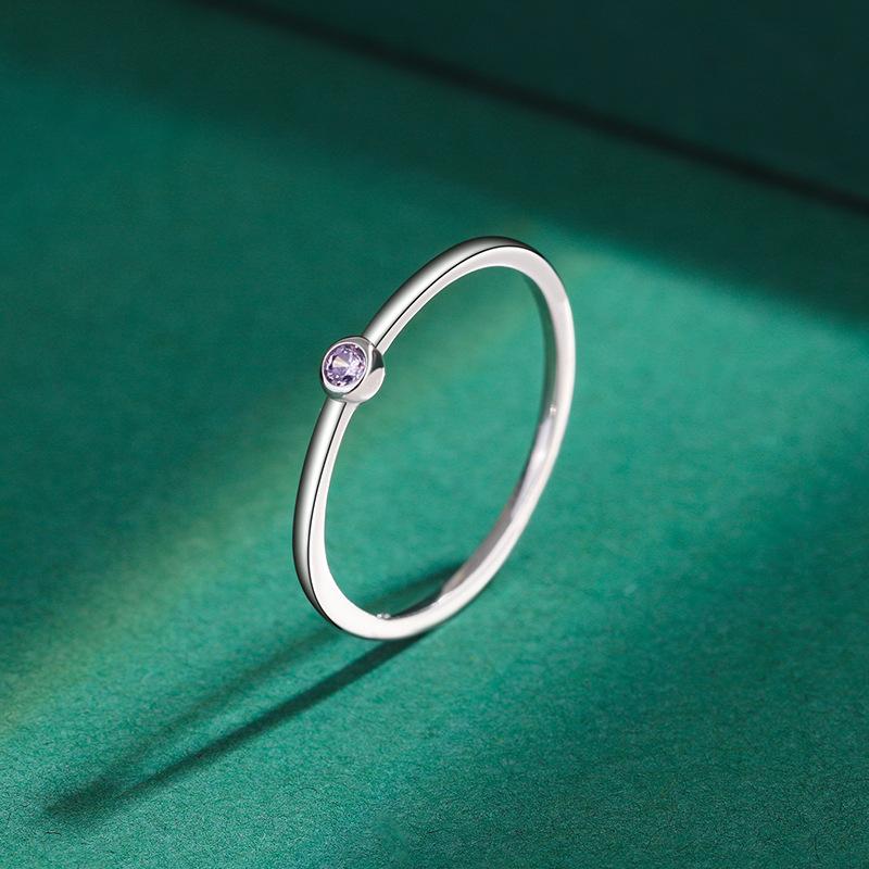 Exquisite Mode S925 Sterling Silber Ringe für Frauen Echt CZ Finger Engagement Braut Ringe Party Schmuck Valentinstag Geschenke 8 violett