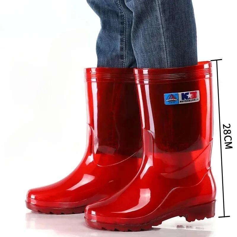 Verschleißfeste Gummistiefel Gummistiefel Hohe Landwirtschaft Lange Schuhe Designer Wasserdicht Regentag Mode Ohne Schnürung 42 black