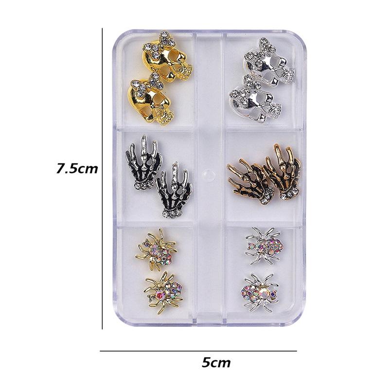 Halloween Nagelkunst Zubehör 3D Legierung Metall Glänzend DIY Nagelkunst Dekoration Maniküre Zubehör