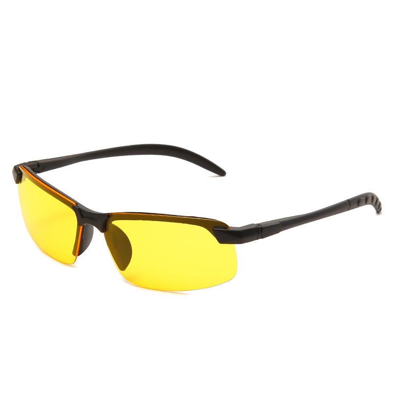 Herren-Sonnenbrille, Nachtsichtbrille, Herren-Fahrer-Nachtsichtbrille, verspiegelte Nachtlinse, Damen-Sonnenbrille, nicht polarisiert, Modeaccessoire gelb