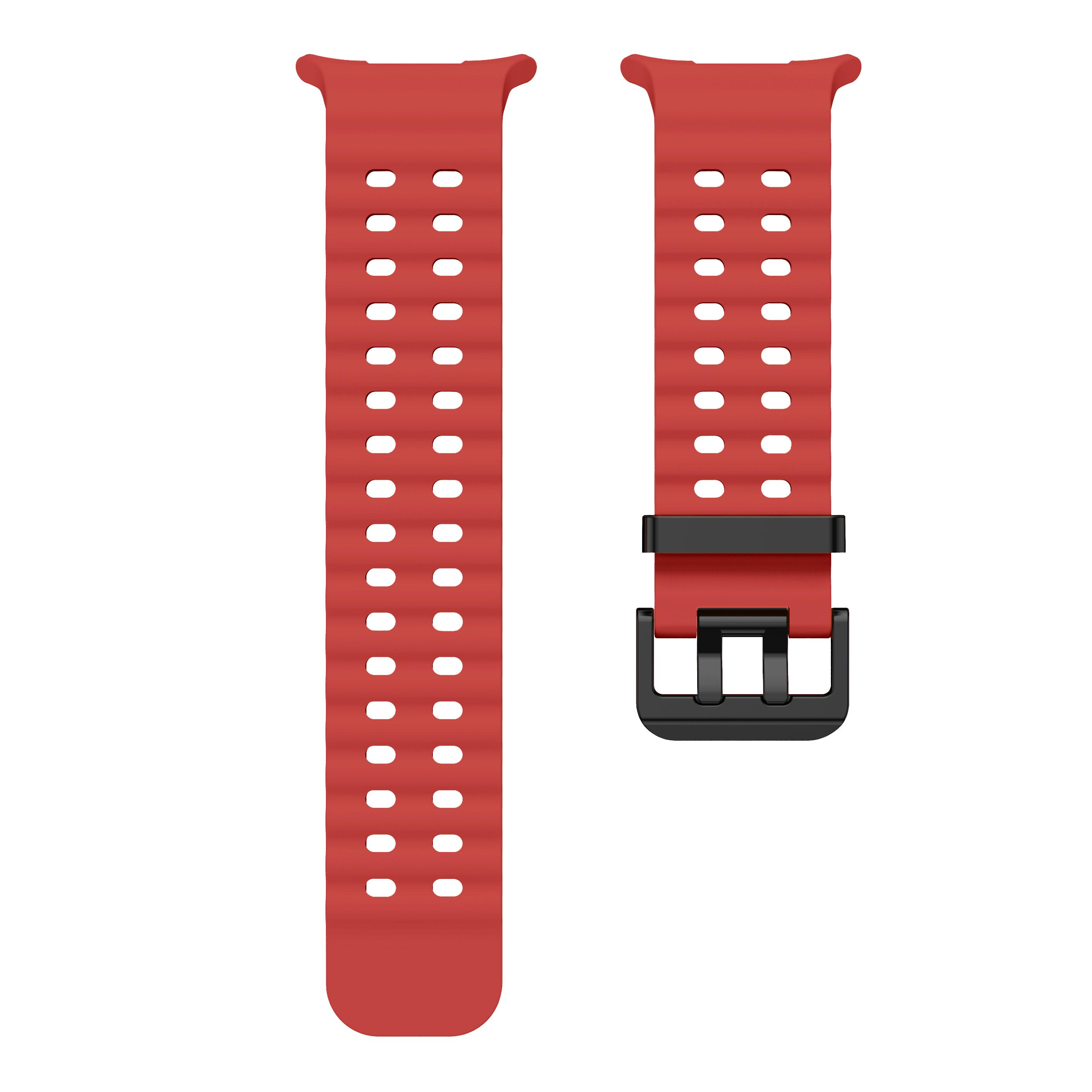 Original Armband für Samsung Galaxy Watch Ultra 47 mm, weiches Sport-Correa-Armband für Galaxy Ultra 47 mm, Armband für Männer und Frauen galaxy watch ultra rot