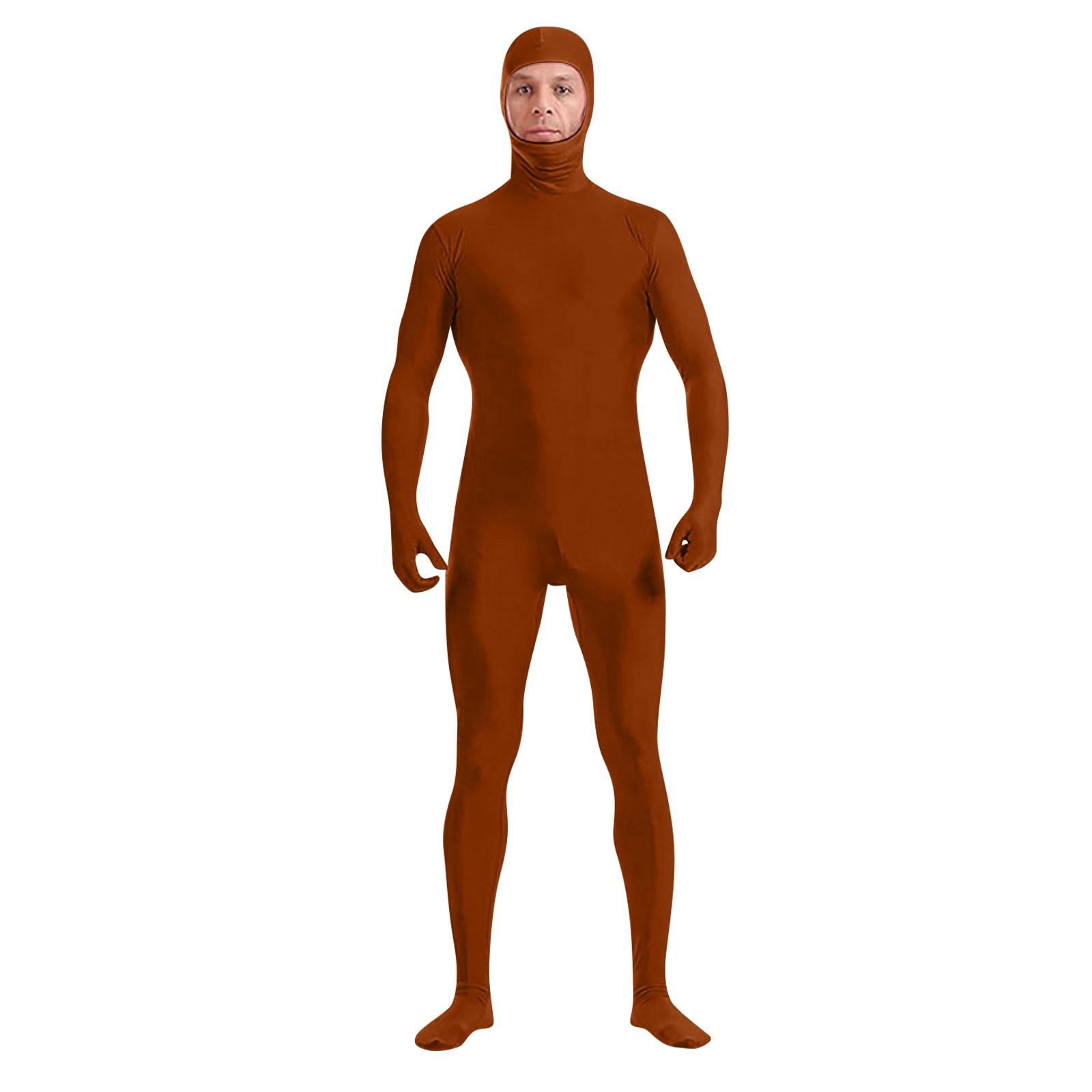 Zentai Anzug Cosplay Turnanzug Ganzkörperbody Green Screen Anzug Halloween Kostüme 170 kaffeebraun