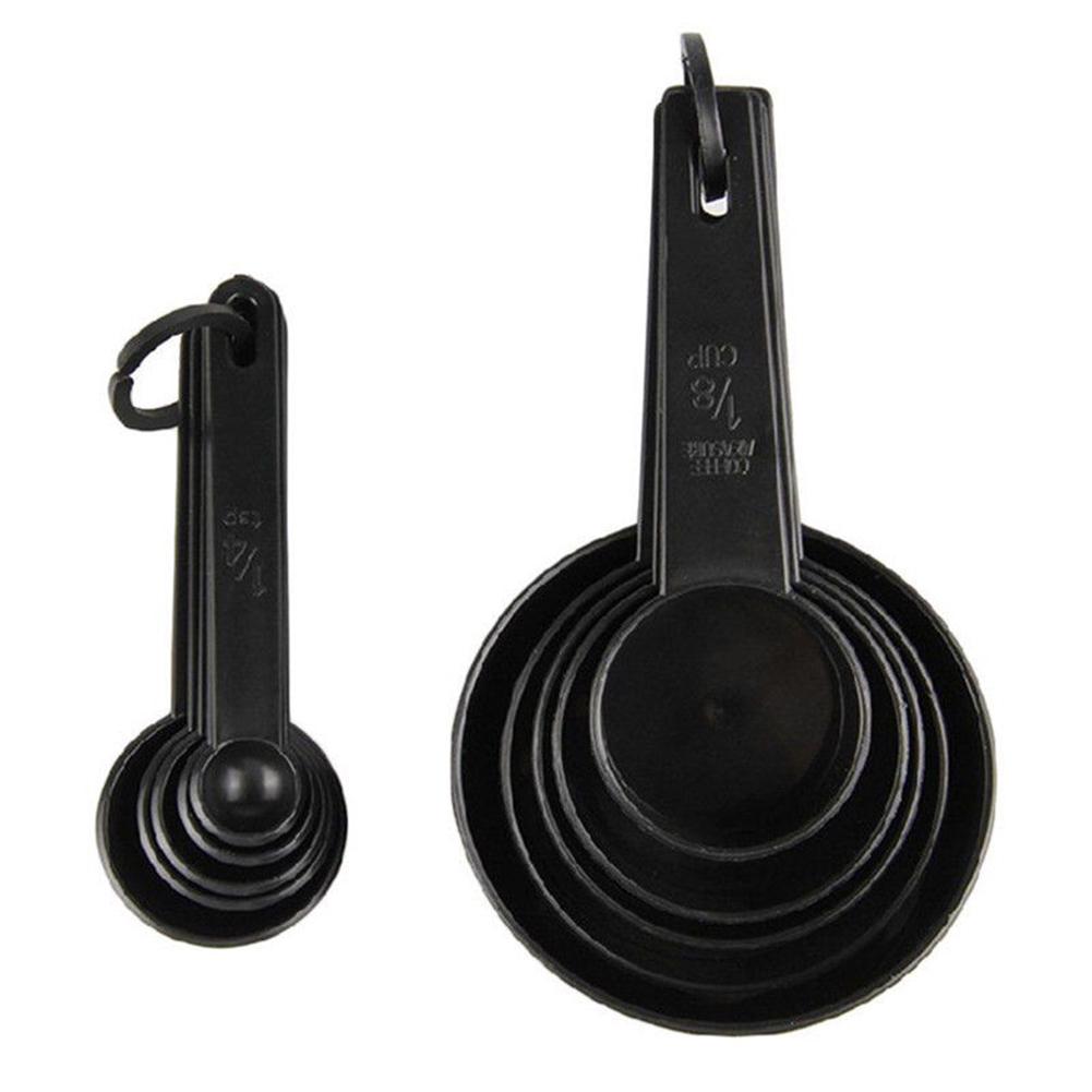 10 Stück Küchen-Messlöffel, Teelöffel, Kaffee, Zucker, Kuchen, Backen, Mehl, Messbecher schwarz