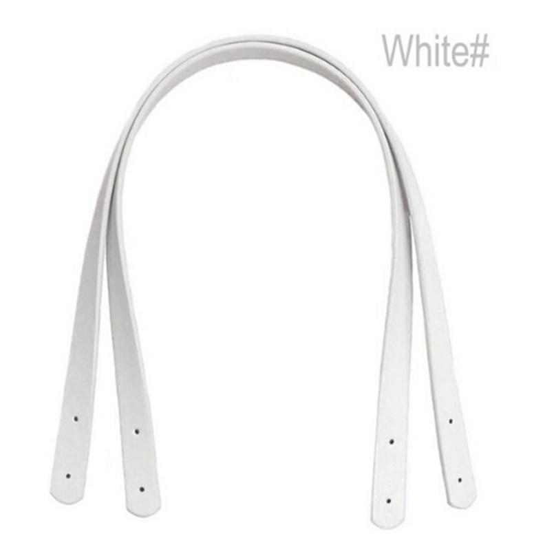 2PCS Ersatz PU Lederband DIY Schultertasche Handtasche Griff Handtasche Tasche Griff weiß