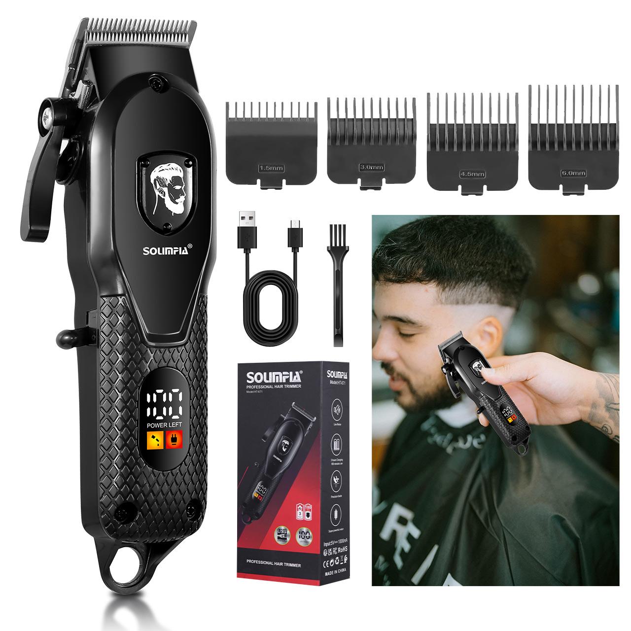 Professioneller Haarschneider für Männer, kabelgebundener Haarschneider, Haarschneider Zero 0MM T-Blade-Trimmer hellgrau