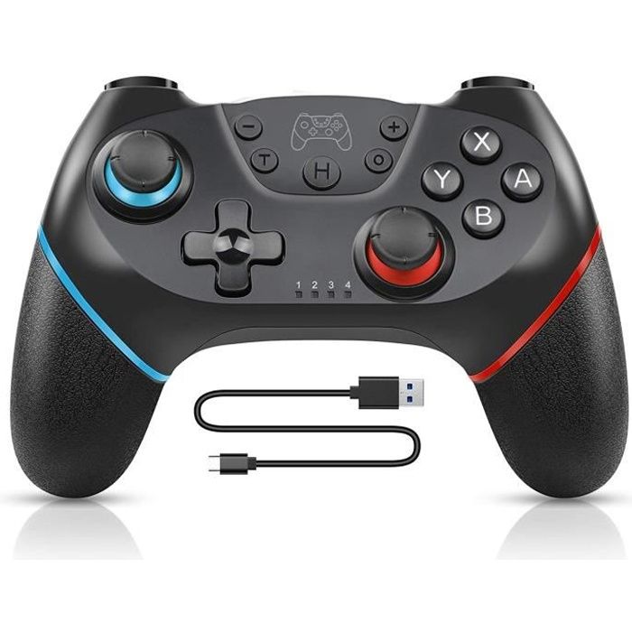 TIMOOM Kabelloser Controller für Nintendo Switch, Bluetooth Switch Pro Controller, Switch Controller -Turbo-6-Achsen schwarz