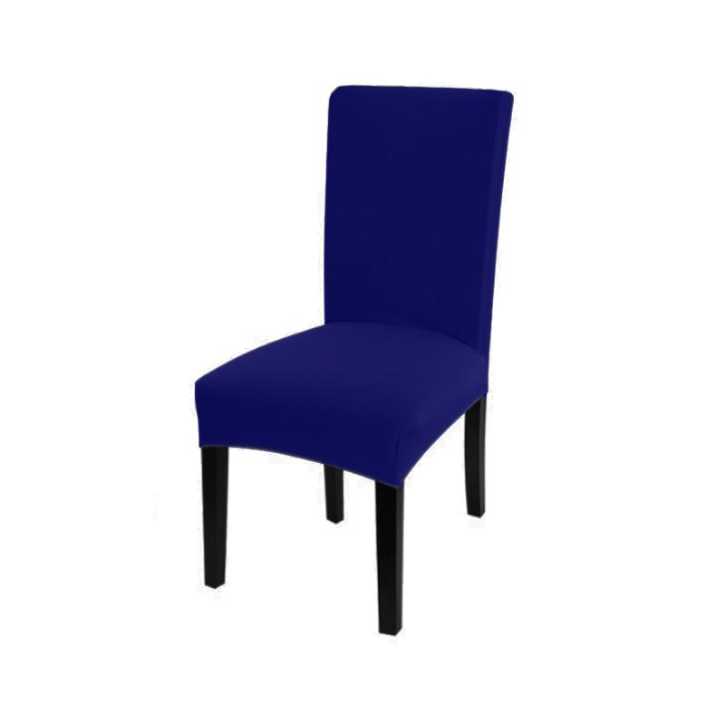 Einfarbiger Stuhlbezug, Spandex-Stretch-Schonbezüge, Stuhlhussen für Küche, Esszimmer, Küche, Hochzeitsbankett navy blau