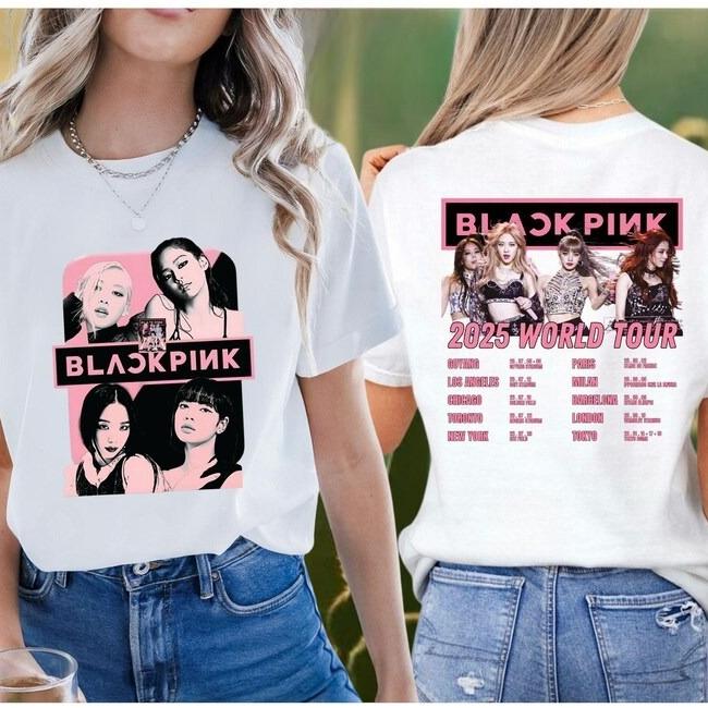 2026 Blackpink Shirt, Born Pink Shirt, Kpop Fan Shirt, Kpop Merch Shirt, Blackpink Welttournee Shirt, Black Pink T-Shirt S blau