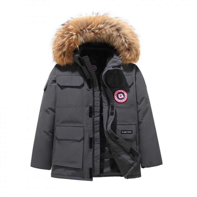 Unisex Canada Goose Expedition Daunenjacke: Kältefest, verdickt, Arbeitskleidung mit Kapuze für extreme Wärme im Freien. M