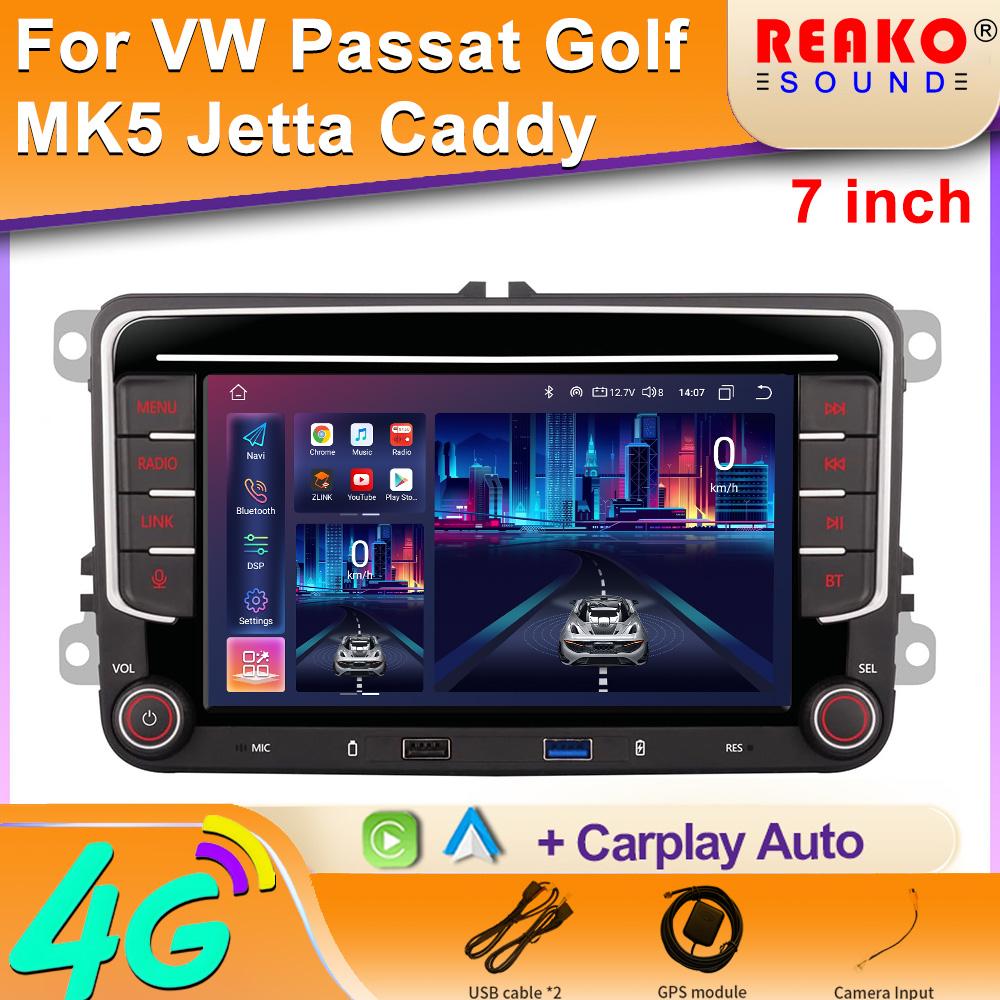 7  2 Din Autoradio GPS Android Auto Carplay Für VW Volkswagen Skoda Octavia Golf 5 6 Touran Passat B6 Polo Jetta HD Touchscreen 8 core 4GB+64GB